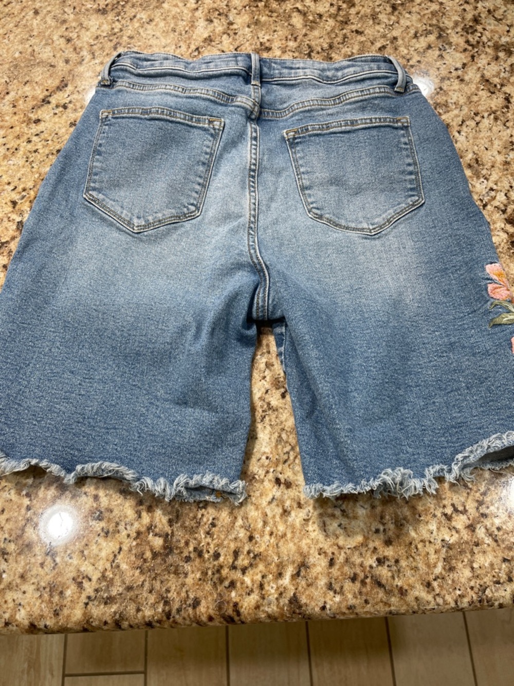 DRIFTWOOD Blue Embroidered Floral Jean Shorts - Picture 2 of 5